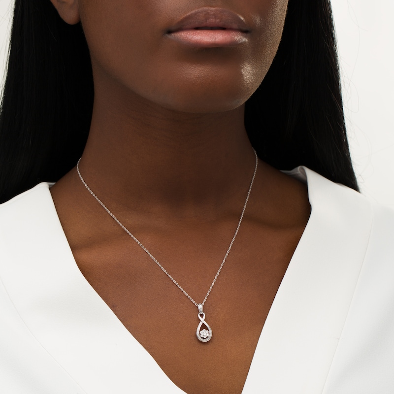 Main Image 2 of Composite Diamond Accent Infinity Pendant in Sterling Silver
