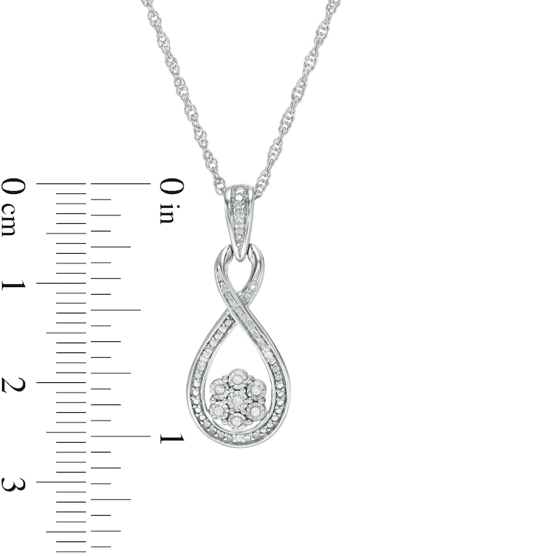 Composite Diamond Accent Infinity Pendant in Sterling Silver