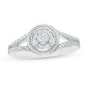 Thumbnail Image 1 of Composite Diamond Accent Frame Split Shank Ring in Sterling Silver