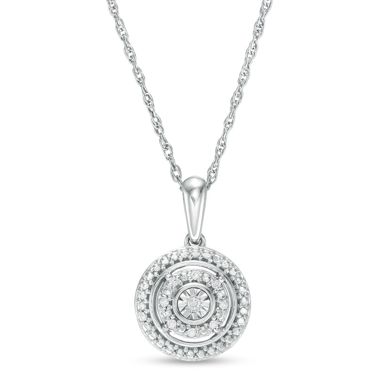 Main Image 1 of Composite Diamond Frame Pendant in Sterling Silver