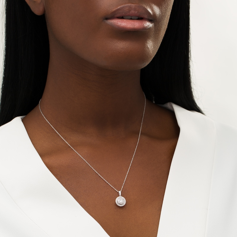 Main Image 2 of Composite Diamond Frame Pendant in Sterling Silver