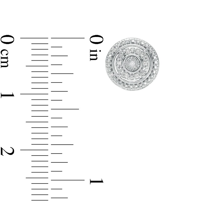 Main Image 3 of Composite Diamond Accent Frame Stud Earrings in Sterling Silver