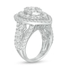 Thumbnail Image 3 of 4 CT. T.W. Diamond Layered Teardrop Frame Engagement Ring in 10K White Gold