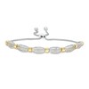 Thumbnail Image 1 of 1 CT. T.W. Diamond Tied Triple Row Bolo Bracelet in Sterling Silver with 14K Gold Plate - 9.0"