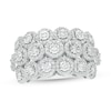 Thumbnail Image 1 of 1 CT. T.W. Diamond Frame Multi-Row Bubbles Ring in Sterling Silver