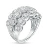 Thumbnail Image 3 of 1 CT. T.W. Diamond Frame Multi-Row Bubbles Ring in Sterling Silver