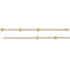 Thumbnail Image 2 of Triple Bead Station Paper Clip Link Chain Bracelet in 10K Gold - 7.5"