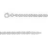 Thumbnail Image 3 of Oval Swiss Blue Topaz and Lab-Created White Sapphire Infinity Link Five Stone Bracelet in Sterling Silver - 7.5"