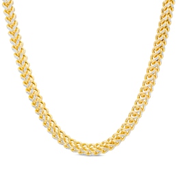 Made in Italy Men's 100 Gauge Diamond-Cut Reversible Hollow Franco Snake Chain in 14K Two-Tone Gold - 22&quot;