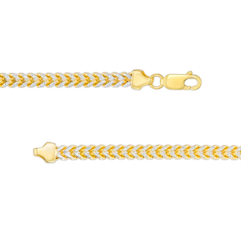 Main Image 3 of Italian Gold Men's 100 Gauge Diamond-Cut Reversible Franco Snake Chain in Hollow 14K Two-Tone Gold - 22"