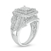 Thumbnail Image 2 of 2 CT. T.W. Princess-Cut Composite Diamond Cushion Frame Multi-Row Engagement Ring in 10K White Gold
