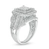 Thumbnail Image 3 of 2 CT. T.W. Princess-Cut Composite Diamond Cushion Frame Multi-Row Engagement Ring in 10K White Gold