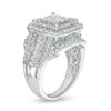 Thumbnail Image 2 of 2 CT. T.W. Princess-Cut Composite Diamond Cushion Frame Multi-Row Engagement Ring in 10K White Gold