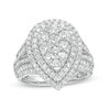 Thumbnail Image 0 of 2 CT. T.W. Composite Pear Diamond Double Teardrop Frame Engagement Ring in 10K White Gold