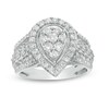 Thumbnail Image 1 of 1 CT. T.W. Pear-Shaped Multi-Diamond Frame Vintage-Style Engagement Ring in 10K White Gold