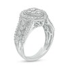 Thumbnail Image 2 of 1 CT. T.W. Pear-Shaped Multi-Diamond Frame Vintage-Style Engagement Ring in 10K White Gold