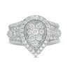 Thumbnail Image 4 of 1 CT. T.W. Pear-Shaped Multi-Diamond Frame Vintage-Style Engagement Ring in 10K White Gold