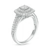 Thumbnail Image 3 of 1 CT. T.W. Diamond Cushion Frame Split Shank Engagement Ring in 10K White Gold