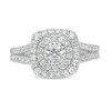 Thumbnail Image 4 of 1 CT. T.W. Diamond Cushion Frame Split Shank Engagement Ring in 10K White Gold