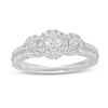 Thumbnail Image 0 of 1/2 CT. T.W. Diamond Past Present Future® Frame Vintage-Style Engagement Ring in 10K White Gold