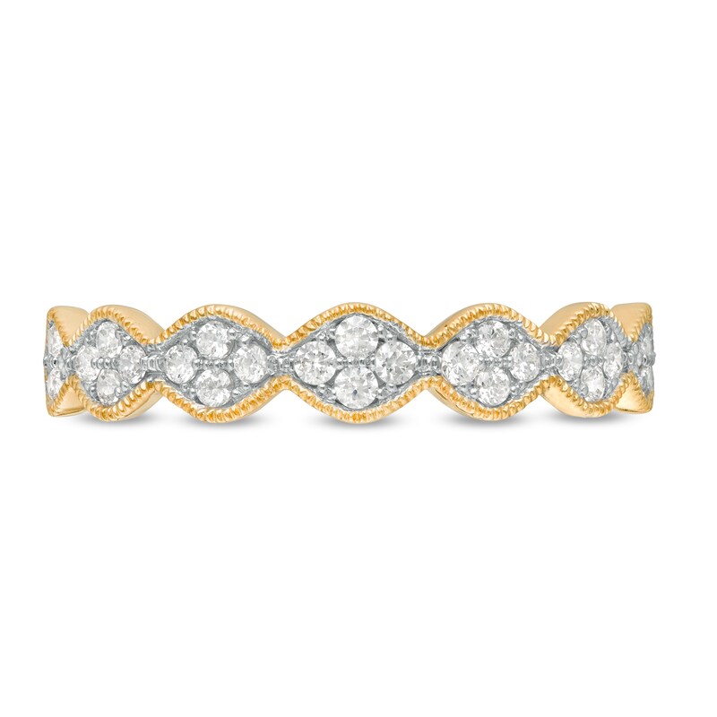 1/4 CT. T.W. Quad Diamond Vintage-Style Anniversary Band in 10K Gold