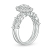 Thumbnail Image 3 of 1-1/2 CT. T.W. Certified Oval Diamond Double Frame Bridal Set in 14K White Gold (I/SI2)