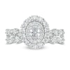 Thumbnail Image 4 of 1-1/2 CT. T.W. Certified Oval Diamond Double Frame Bridal Set in 14K White Gold (I/SI2)