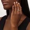 Thumbnail Image 2 of Graduated Emerald and Diamond Accent Criss-Cross Split Shank Ring in 10K White Gold
