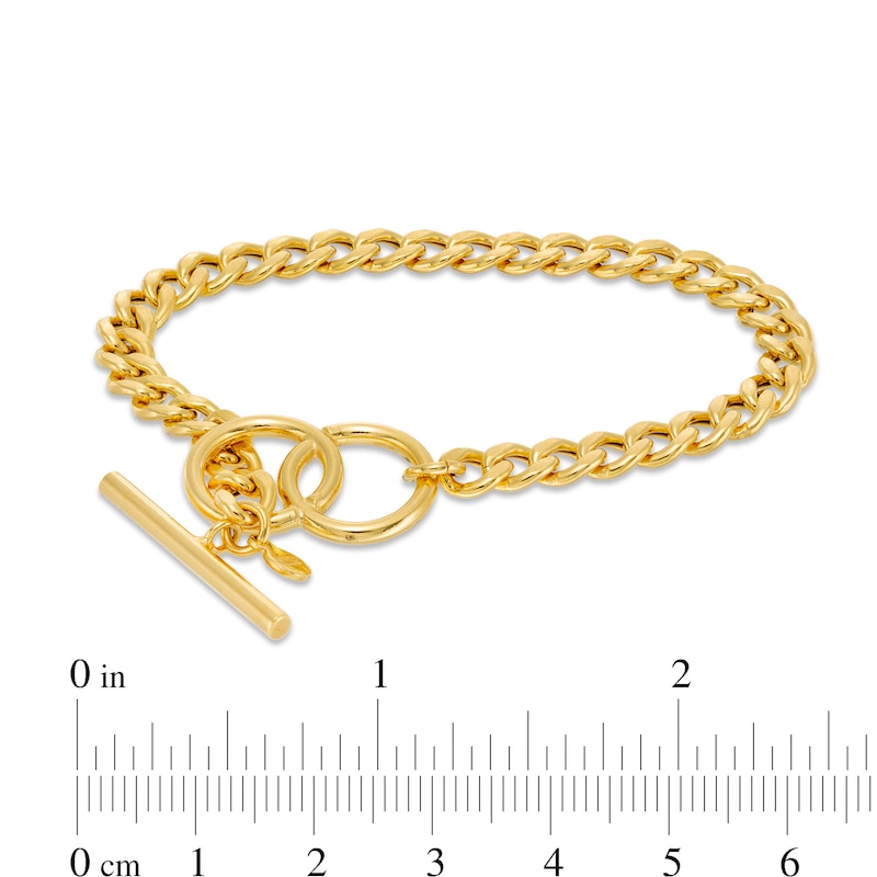 Main Image 3 of 5.6mm Curb Chain Necklace and Curb Chain Bracelet Set in Sterling Silver with 18K Gold Plate