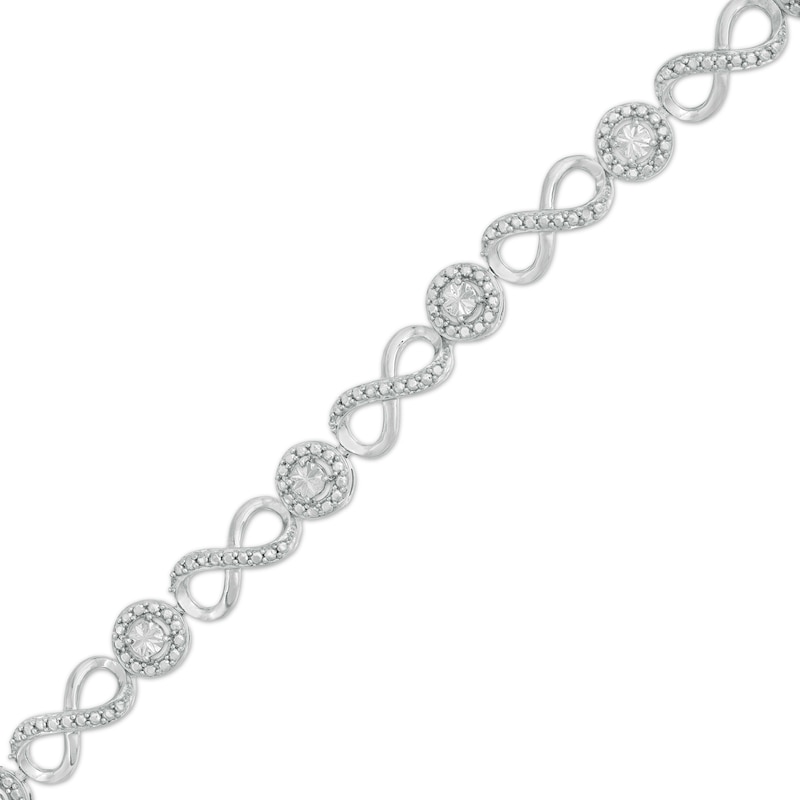 Main Image 1 of Diamond Accent Infinity Link Bracelet in Sterling Silver - 7.5"