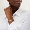 Thumbnail Image 2 of Diamond Accent Infinity Link Bracelet in Sterling Silver - 7.5"