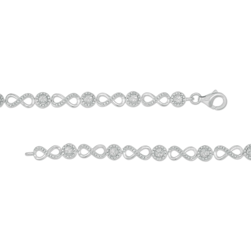Diamond Accent Infinity Link Bracelet in Sterling Silver - 7.5"