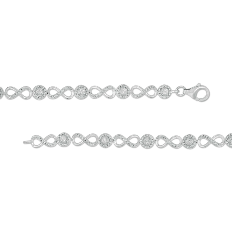 Main Image 3 of Diamond Accent Infinity Link Bracelet in Sterling Silver - 7.5"