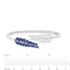 Thumbnail Image 3 of Marquise Lab-created Blue and White Sapphire Leafy Bypass Cuff in Sterling Silver