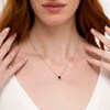 Thumbnail Image 2 of 6.0mm Heart-Shaped Lab-Created Blue and White Sapphire Frame Tilted Heart Pendant in Sterling Silver