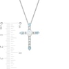 Thumbnail Image 2 of 5.0mm Cushion-Cut Lab-Created Opal, Blue Topaz and White Sapphire Cross Pendant in Sterling Silver