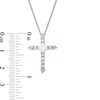 Thumbnail Image 3 of 5.0mm Cushion-Cut Lab-Created Opal, Blue Topaz and White Sapphire Cross Pendant in Sterling Silver