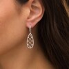 Thumbnail Image 1 of Lab-Created White Sapphire Lattice Teardrop Earrings in Sterling Silver