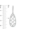 Thumbnail Image 2 of Lab-Created White Sapphire Lattice Teardrop Earrings in Sterling Silver