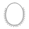 Thumbnail Image 1 of Freshwater Cultured Pearl and White Lab-Created Sapphire Ornate Vintage-Style Necklace in Sterling Silver-17"