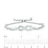 Thumbnail Image 3 of 3/8 CT. T.W. Diamond Layered Infinity Sideways Bolo Bracelet in Sterling Silver - 9.0"