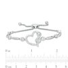 Thumbnail Image 3 of 3/8 CT. T.W. Diamond Tilted Heart with Infinity Bolo Bracelet in Sterling Silver - 9.0"