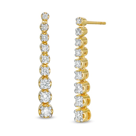 Marilyn Monroe™ Collection 3/4 CT. T.W. Journey Diamond Drop Earrings in 10K Gold Marilyn Monroe™ Collection 3/4 CT. T.W. Journey Diamond Drop Earrings in 10K Gold