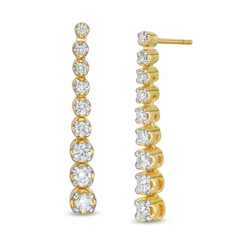 Marilyn Monroe™ Collection 3/4 CT. T.W. Journey Diamond Drop Earrings in 10K Gold