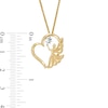Thumbnail Image 1 of Exclusive Diamond-Cut and Beaded Guardian Angel of "HOPE" Tilted Heart Pendant in 10K Two-Tone Gold