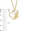 Thumbnail Image 1 of Exclusive Diamond-Cut and Beaded Guardian Angel of "HOPE" Tilted Heart Pendant in 10K Two-Tone Gold