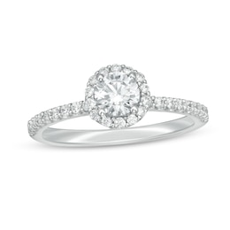 3/4 CT. T.W. Certified Lab-Created Diamond Frame Engagement Ring in 14K White Gold (F/VS2)