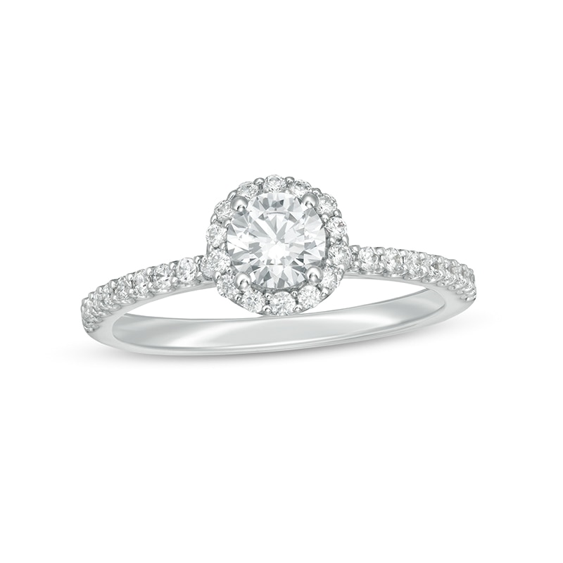 Main Image 1 of 3/4 CT. T.W. Certified Lab-Grown Diamond Frame Engagement Ring in 14K White Gold (F/VS2)