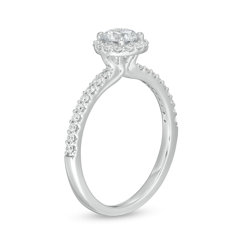 3/4 CT. T.W. Certified Lab-Created Diamond Frame Engagement Ring in 14K White Gold (F/VS2)