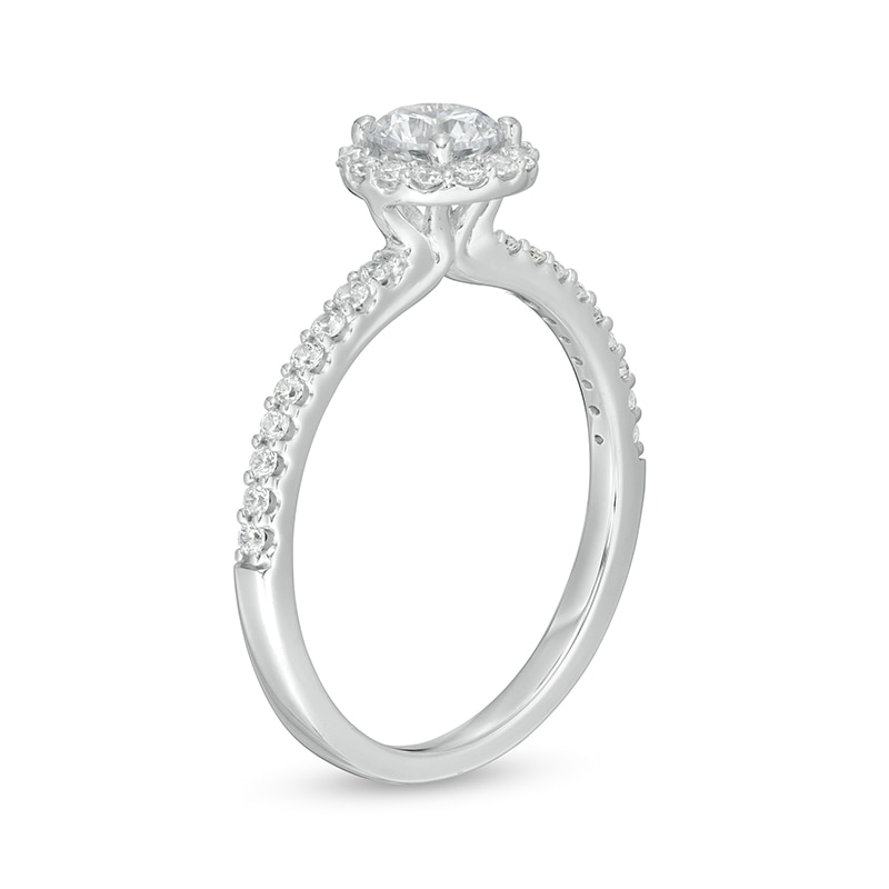 Main Image 3 of 3/4 CT. T.W. Certified Lab-Grown Diamond Frame Engagement Ring in 14K White Gold (F/VS2)